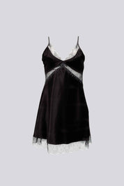 ELLIPSE SATIN LACE SLIP BABYDOLL