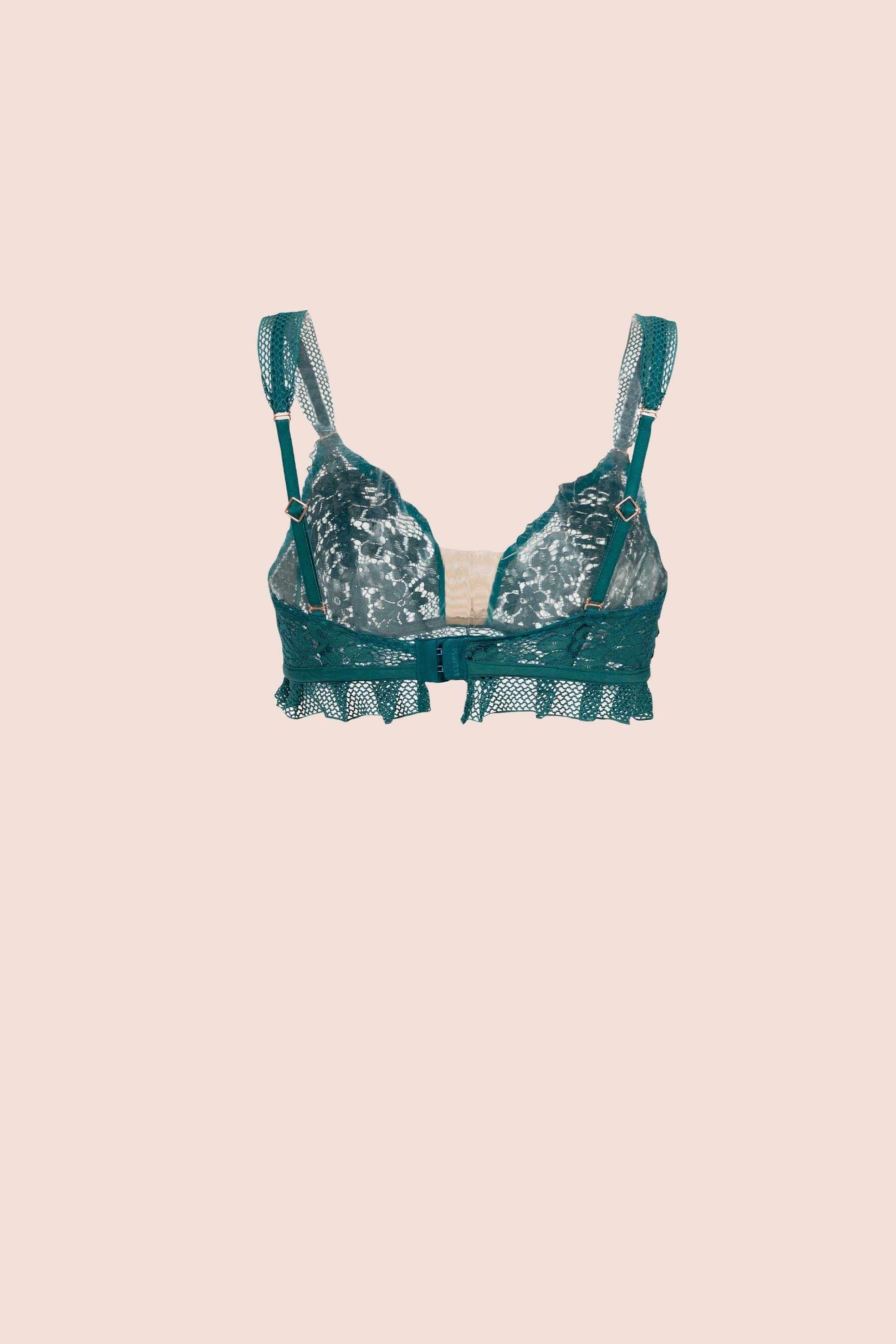 Connecting with Culture Lace Bralette Dark Green