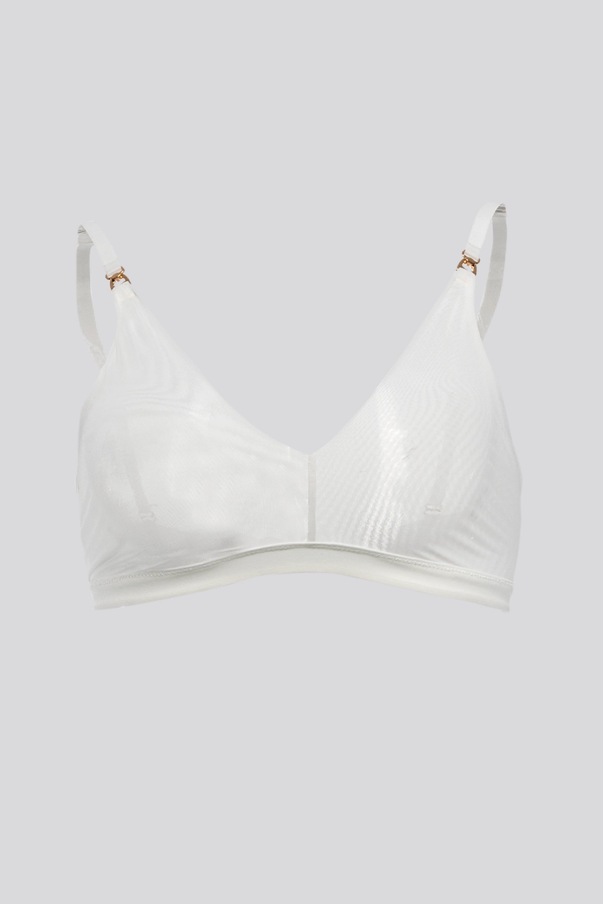 Invisible Wireless Tulle Bra Ivory