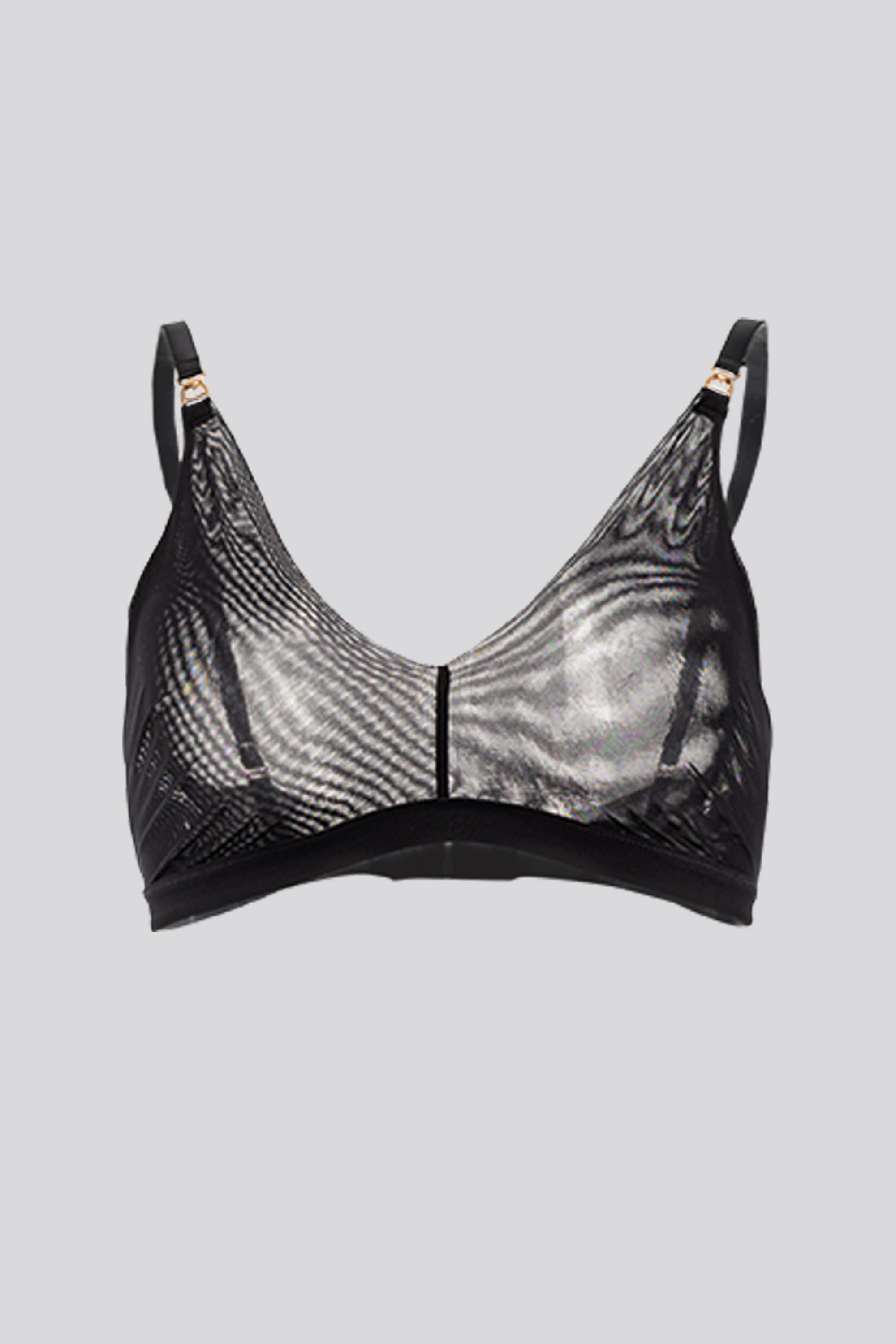 Invisible Wireless Tulle Bra Black