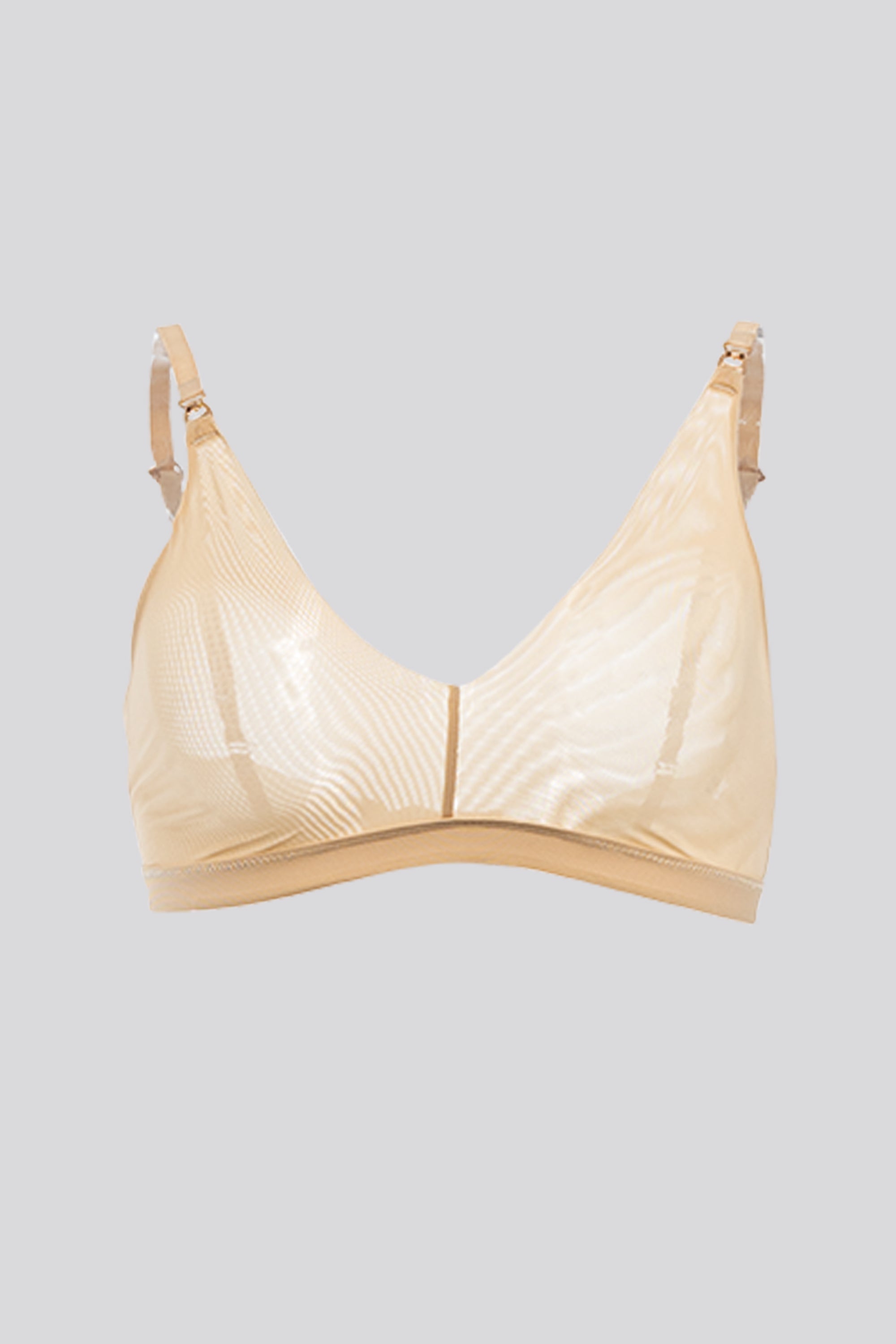 Invisible Wireless Tulle Bra Cream