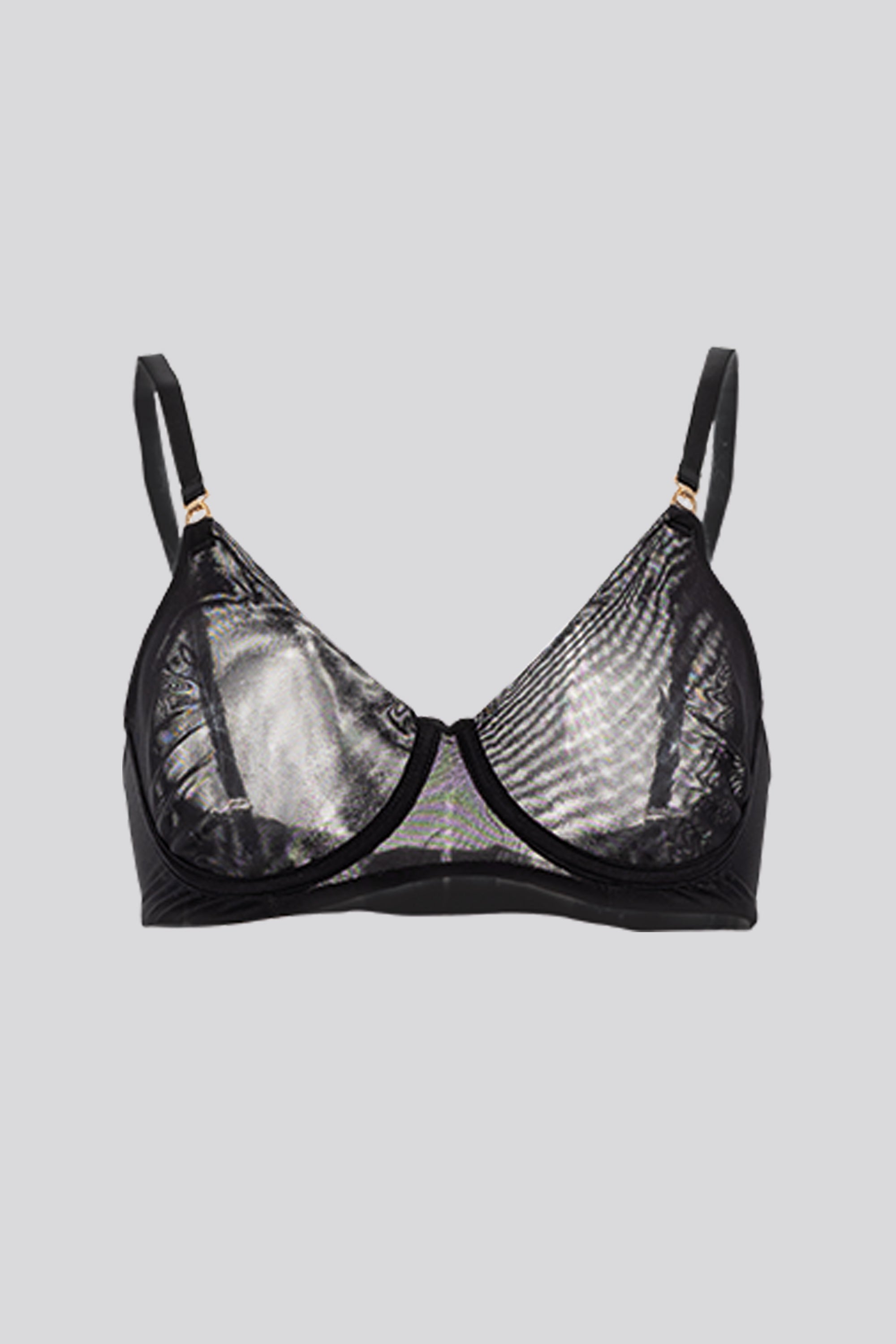 Invisible Wired Tulle Bra Black