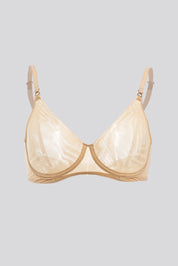 Invisible Wired Tulle Bra Cream