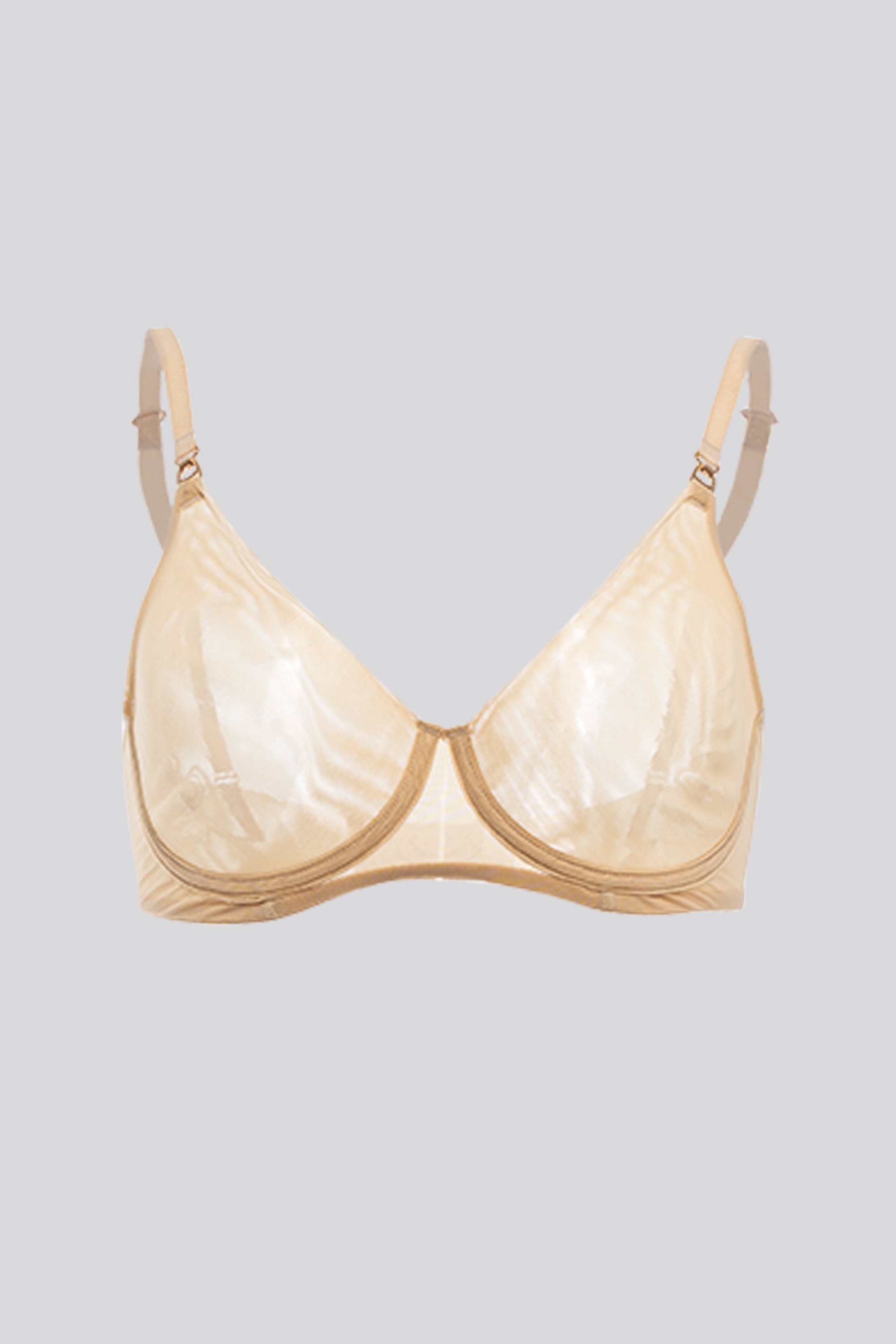 Invisible Wired Tulle Bra Cream