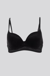 Invisible Lightly Lined Wired Tulle Bra Black
