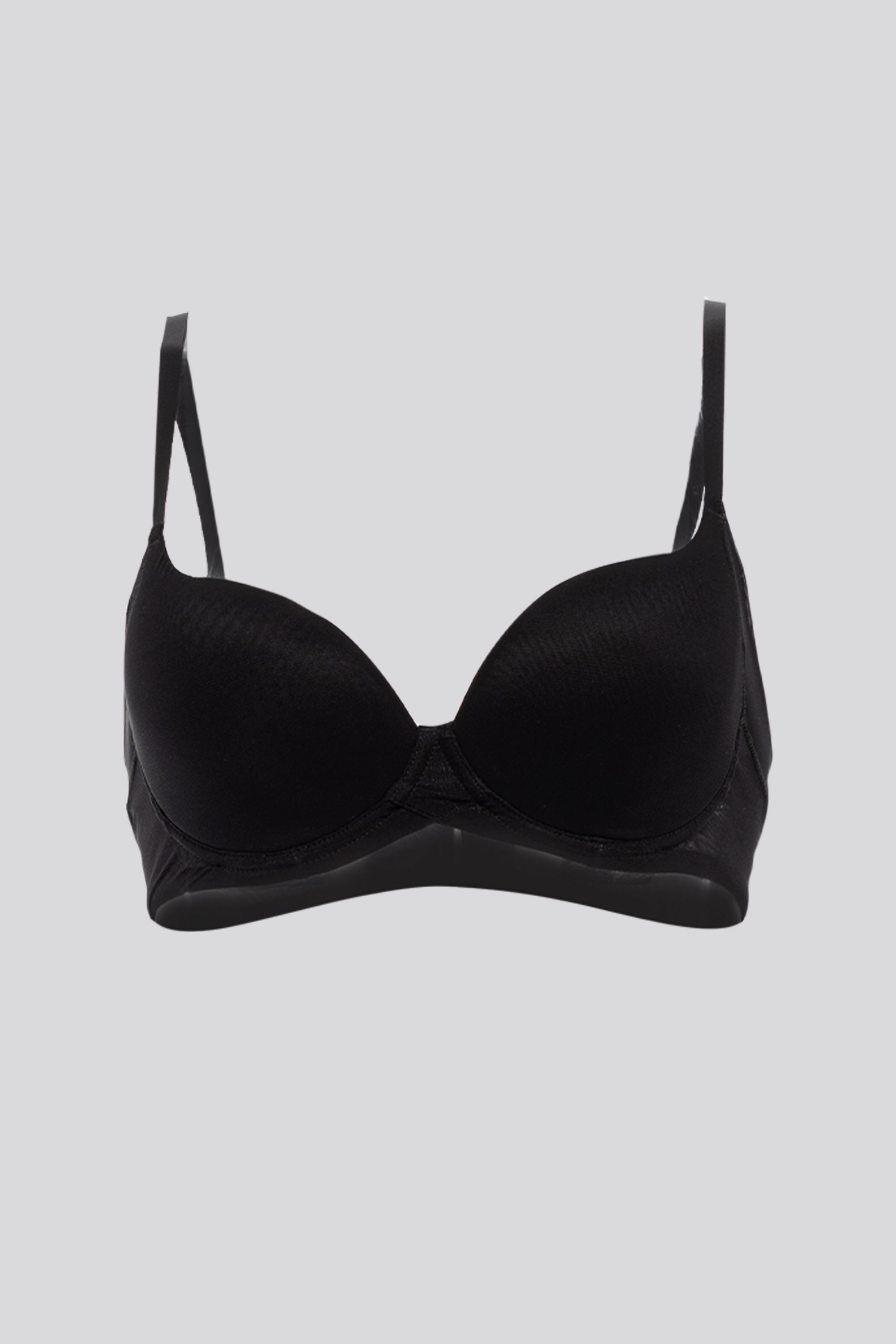 Invisible Lightly Lined Wired Tulle Bra Black