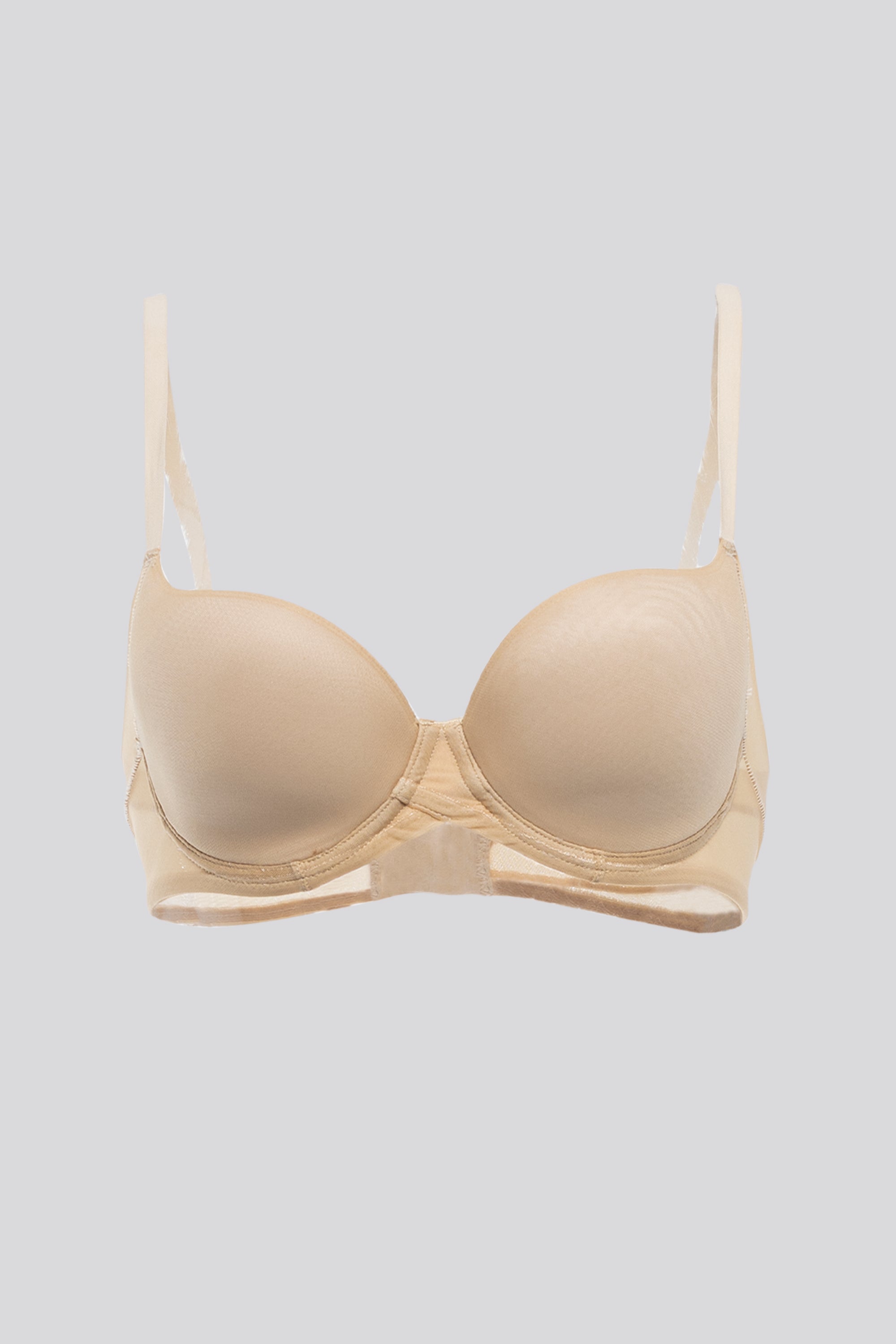 Invisible Lightly Lined Wired Tulle Bra Nude