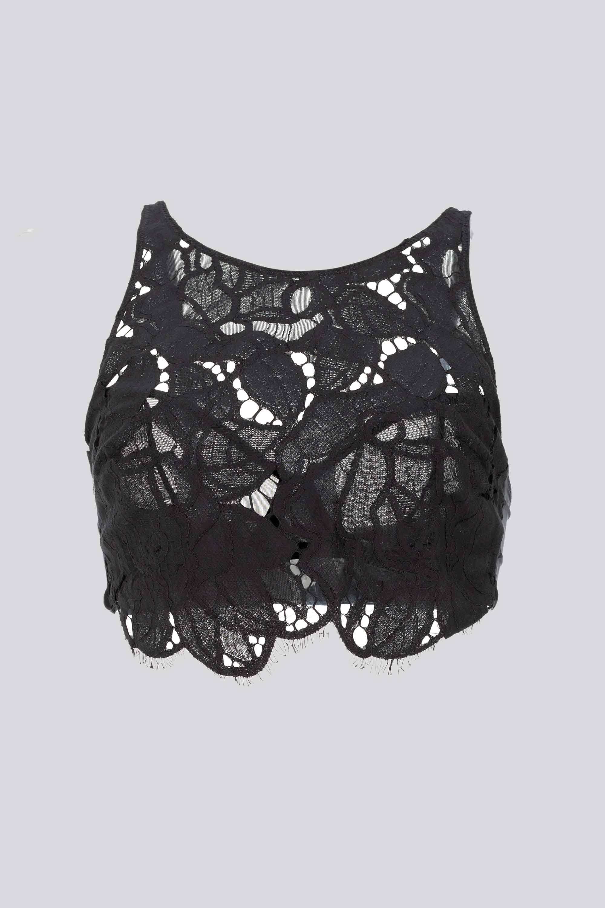 ELLIPSE COTTON LACE UNDERWIRE HALTER BRA