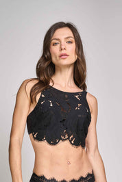ELLIPSE COTTON LACE UNDERWIRE HALTER BRA