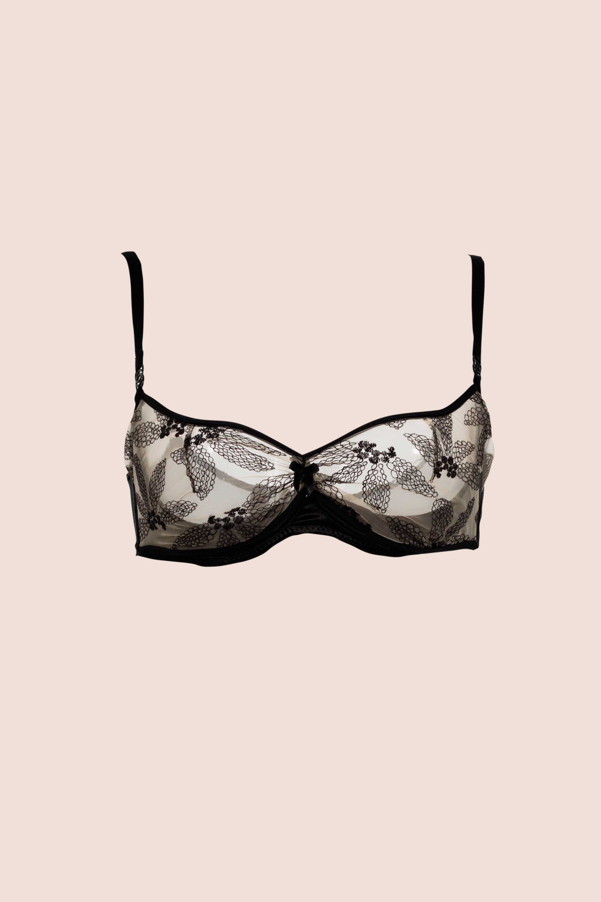 Connecting With Your Inner Self Embroided Tulle Underwire Bra