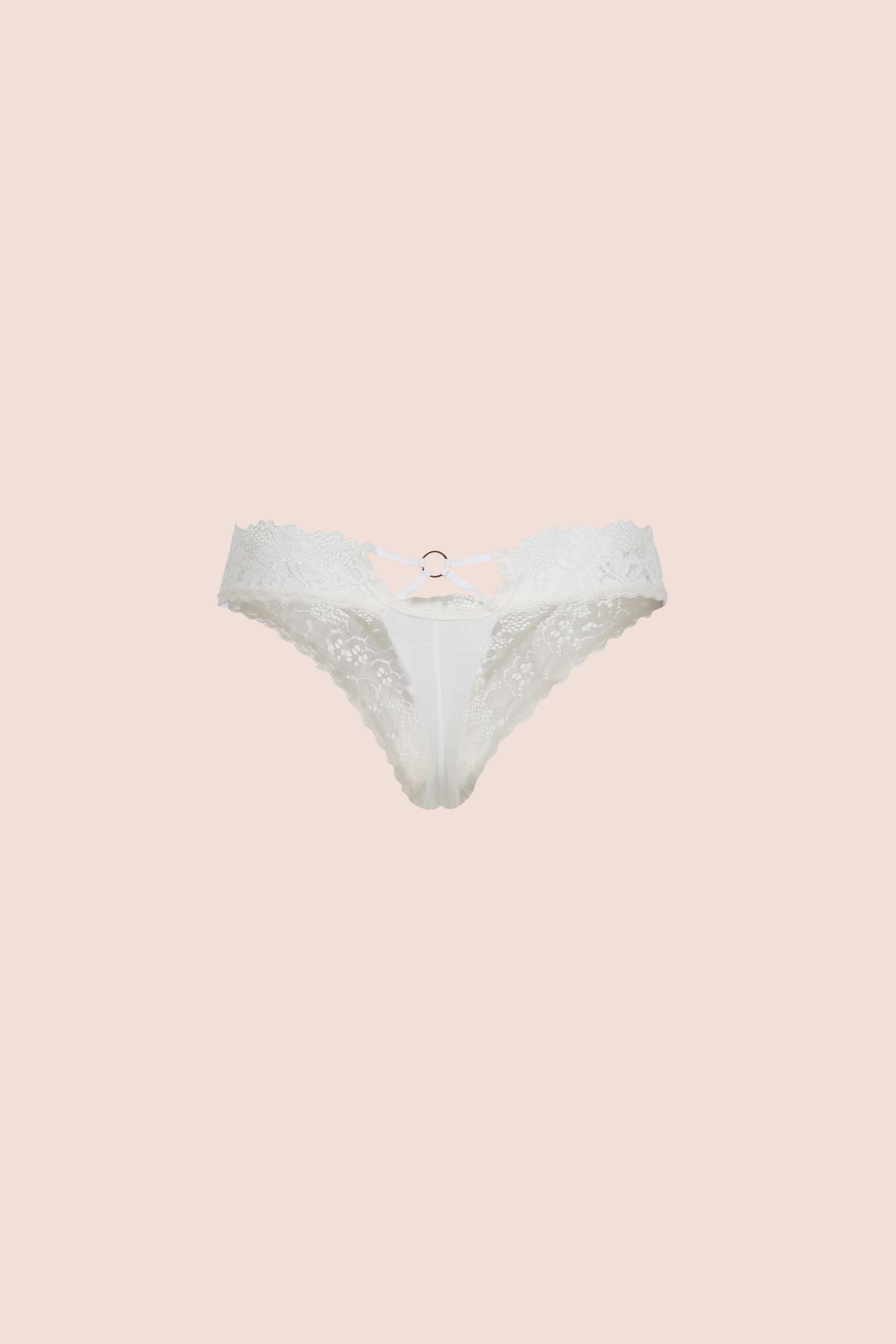 Connecting with Culture Lace Thong Ivory