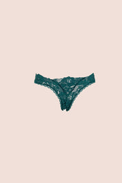 Connecting with Culture Lace Thong Dark Green