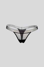 Invisible String Tulle Thong Black