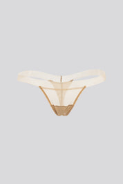 Invisible String Tulle Thong Cream