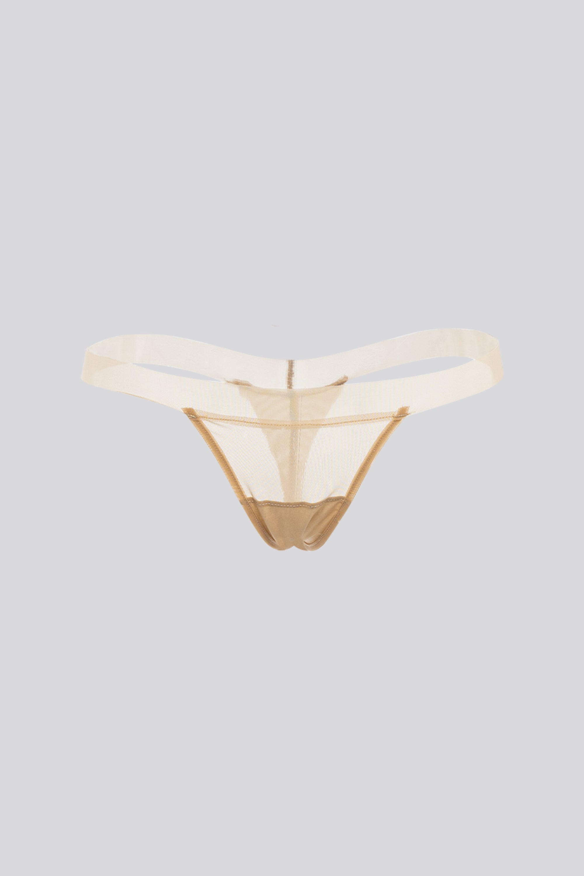 Invisible String Tulle Thong Cream