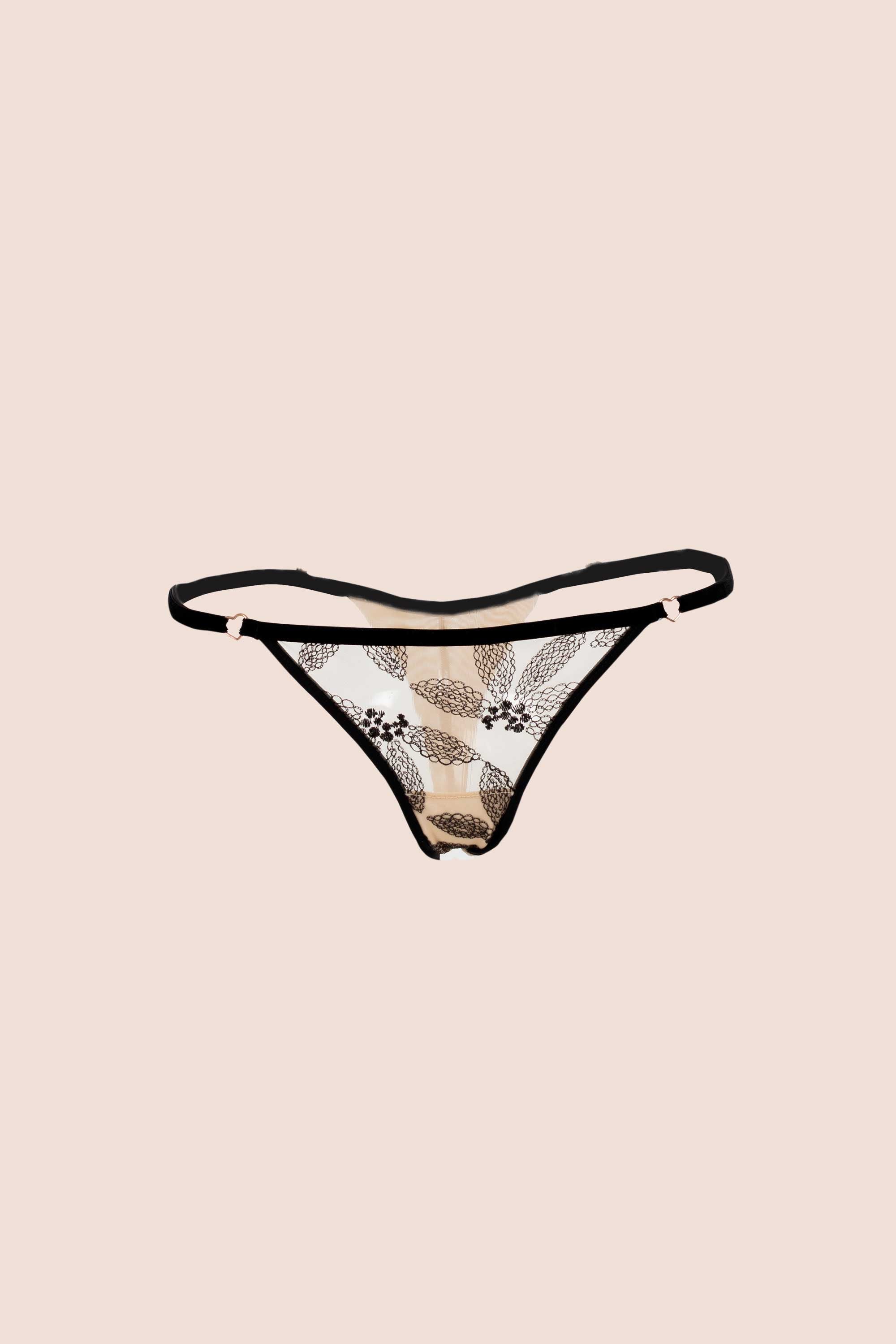 Connecting With Your Inner Self
 Embroided Tulle String Thong