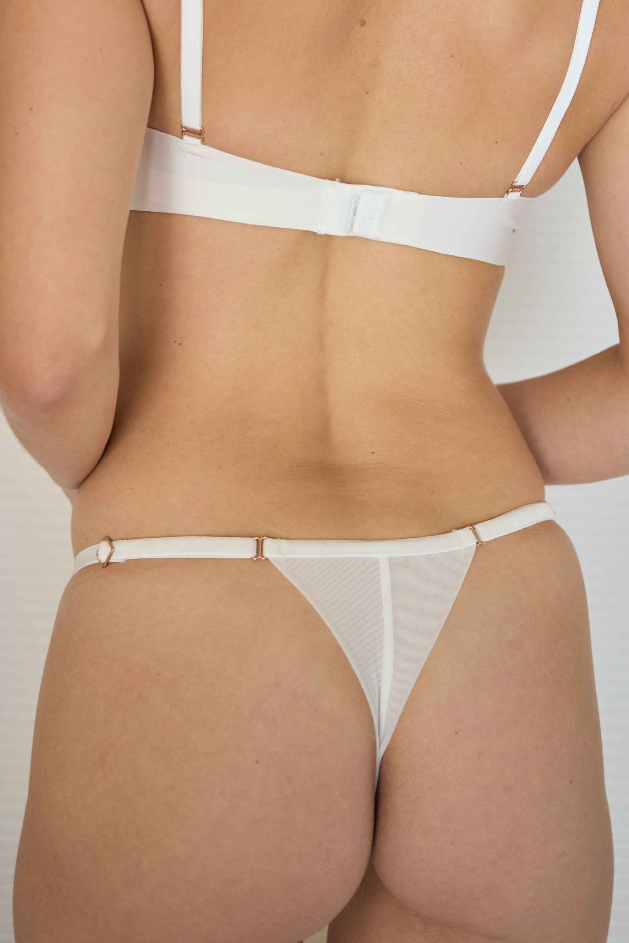 Connecting With Your Inner Self
 Sequin-Embellished String Thong Ivory