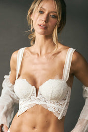 Connecting with Culture Lace Bustier Bra Ivory