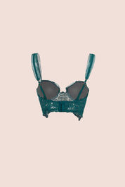 Connecting with Culture Lace Bustier Bra Dark Green