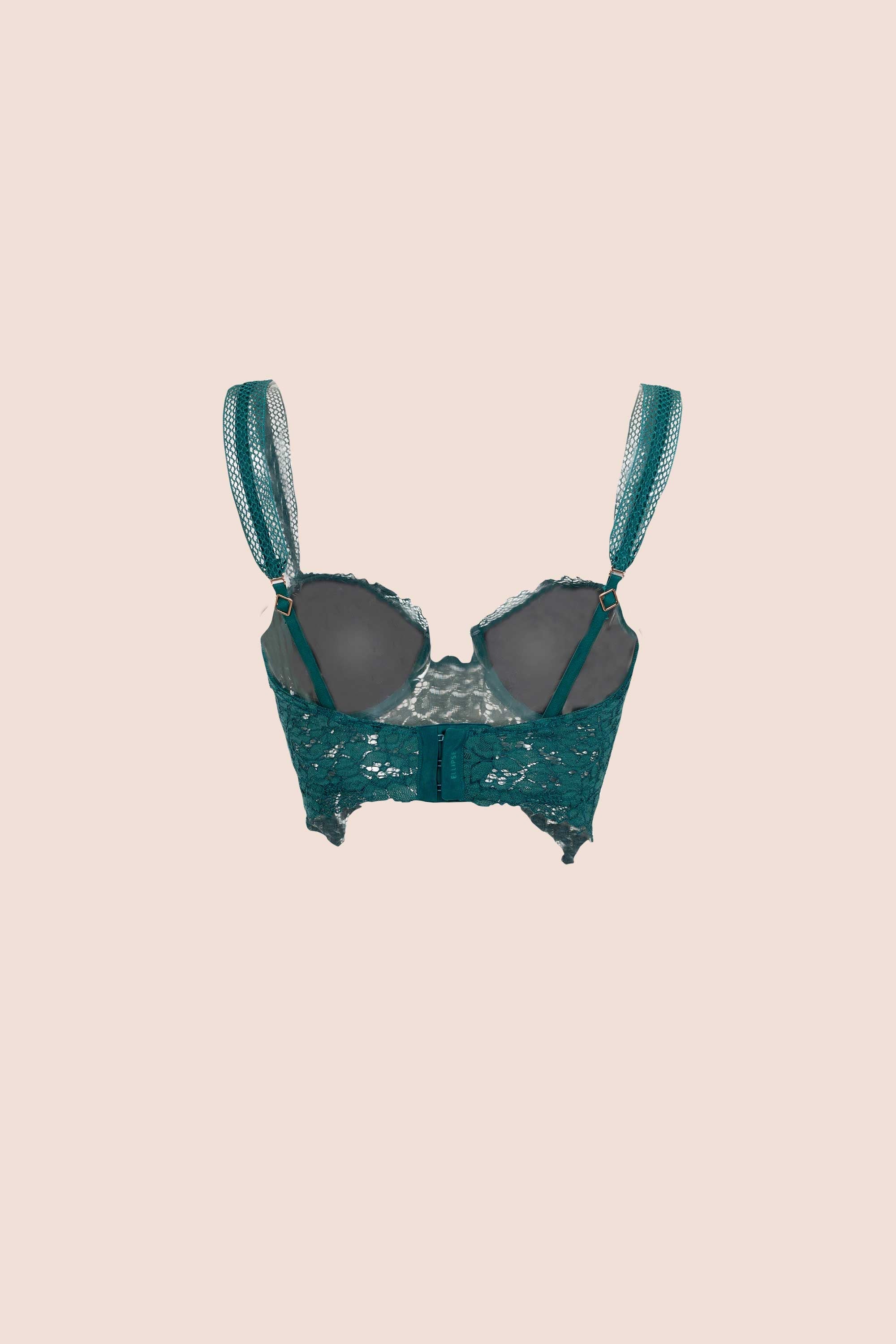 Connecting with Culture Lace Bustier Bra Dark Green