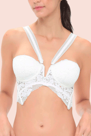 Connecting with Culture Lace Bustier Bra Ivory