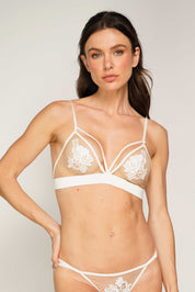 Deluxe Strappy Bralette Bra Ivory
