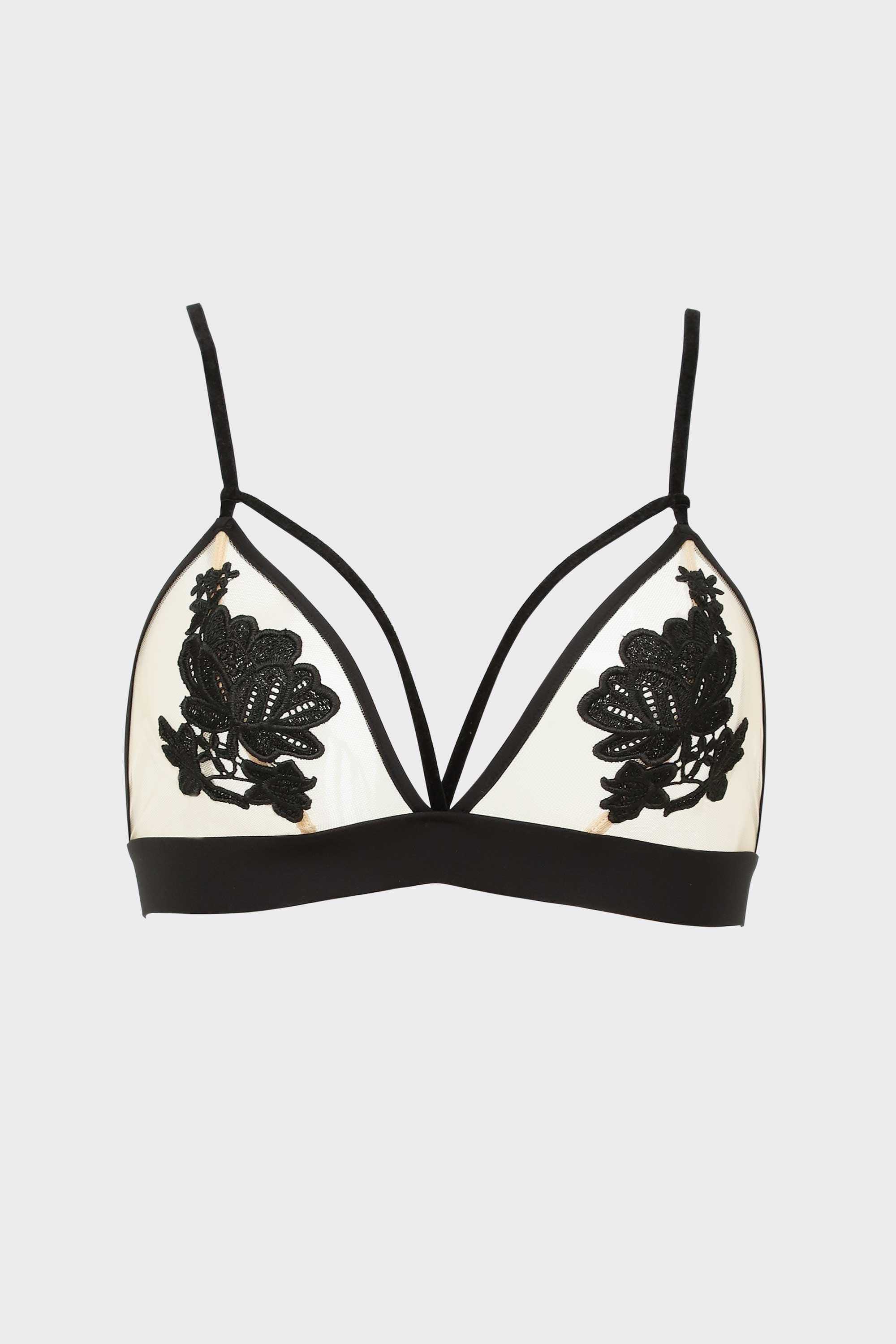 Deluxe Strappy Bralette Bra Black