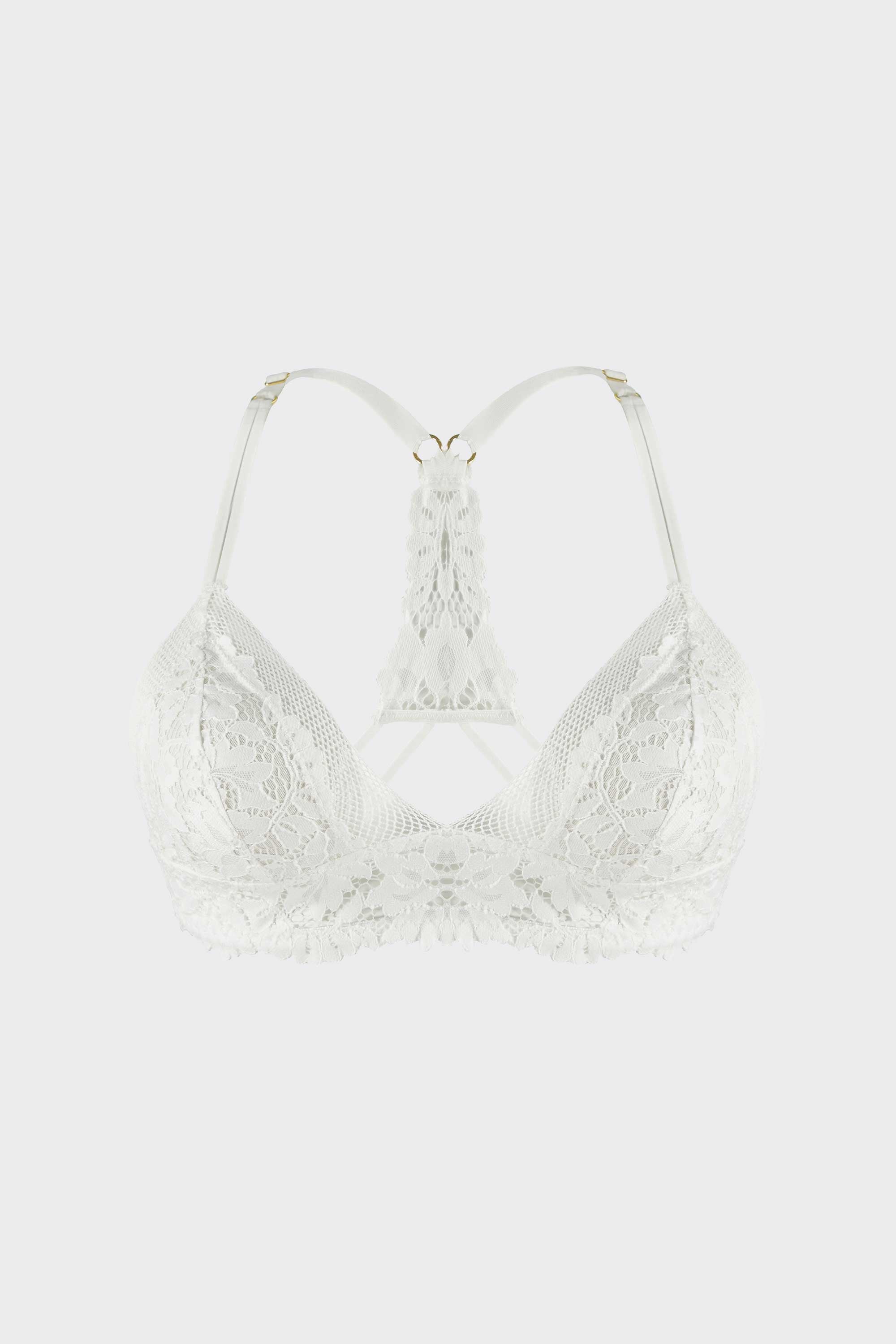 Vintage Wireless Bralette Bra Ivory