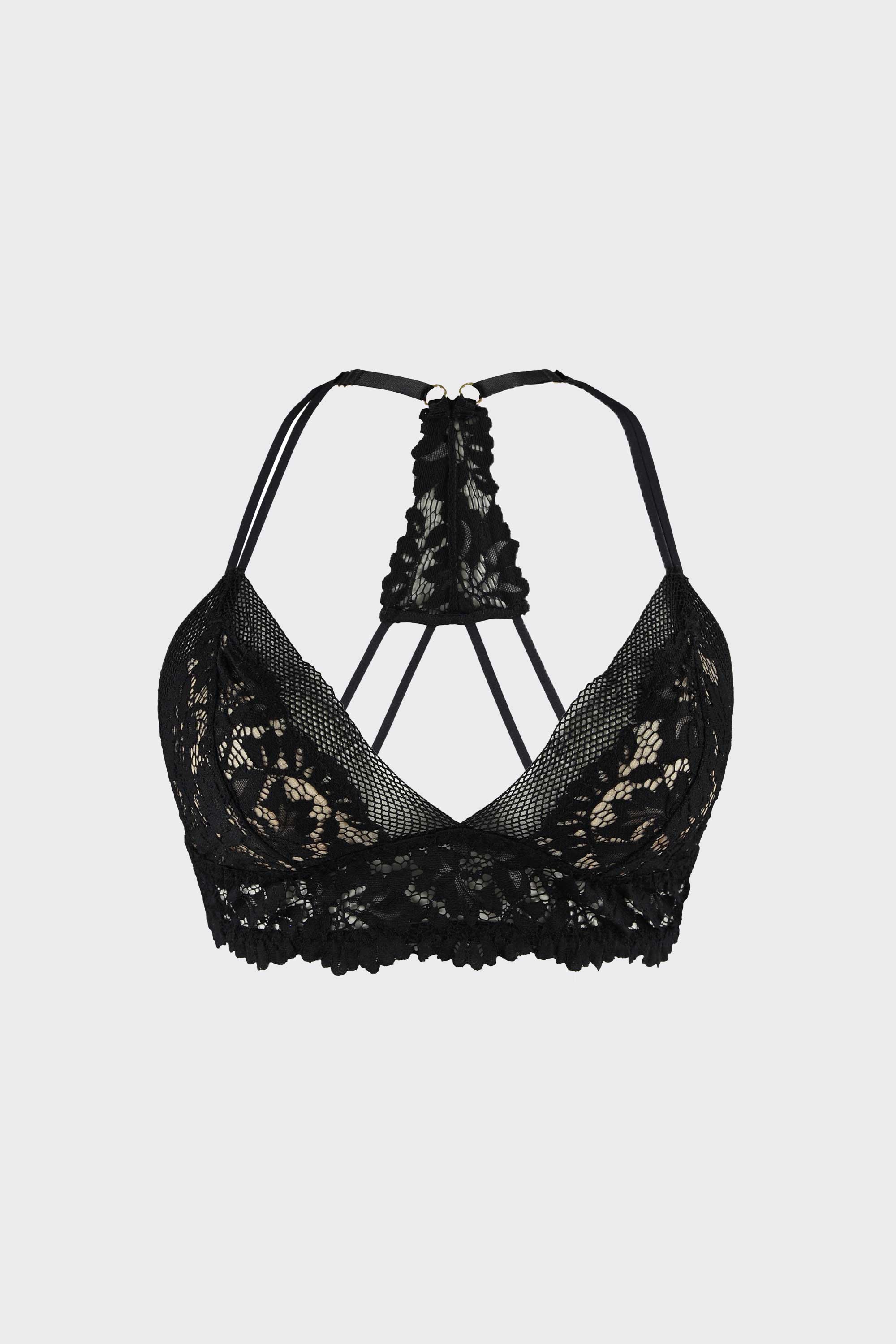 Vintage Wireless Bralette Bra Black