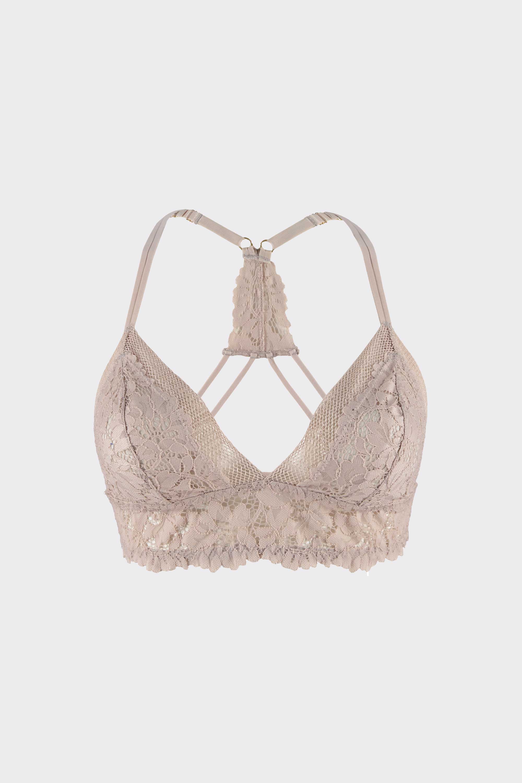 Vintage Wireless Bralette Bra Taupe