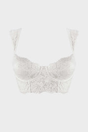 Vintage Wired Bustier Bra Ivory