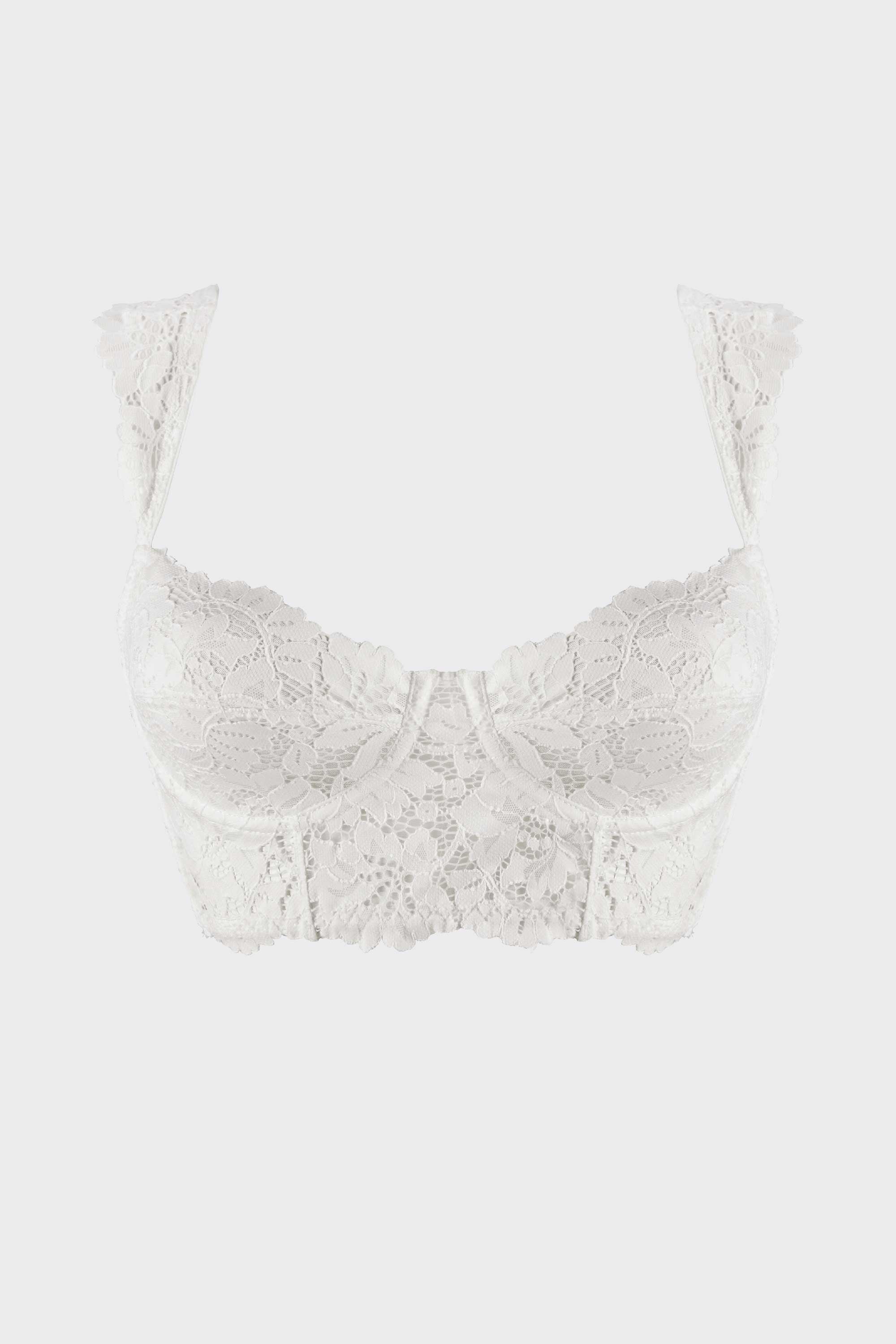 Vintage Wired Bustier Bra Ivory