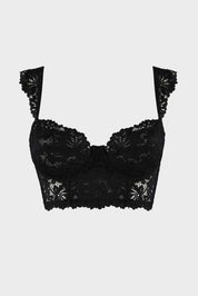 Vintage Wired Bustier Bra Black