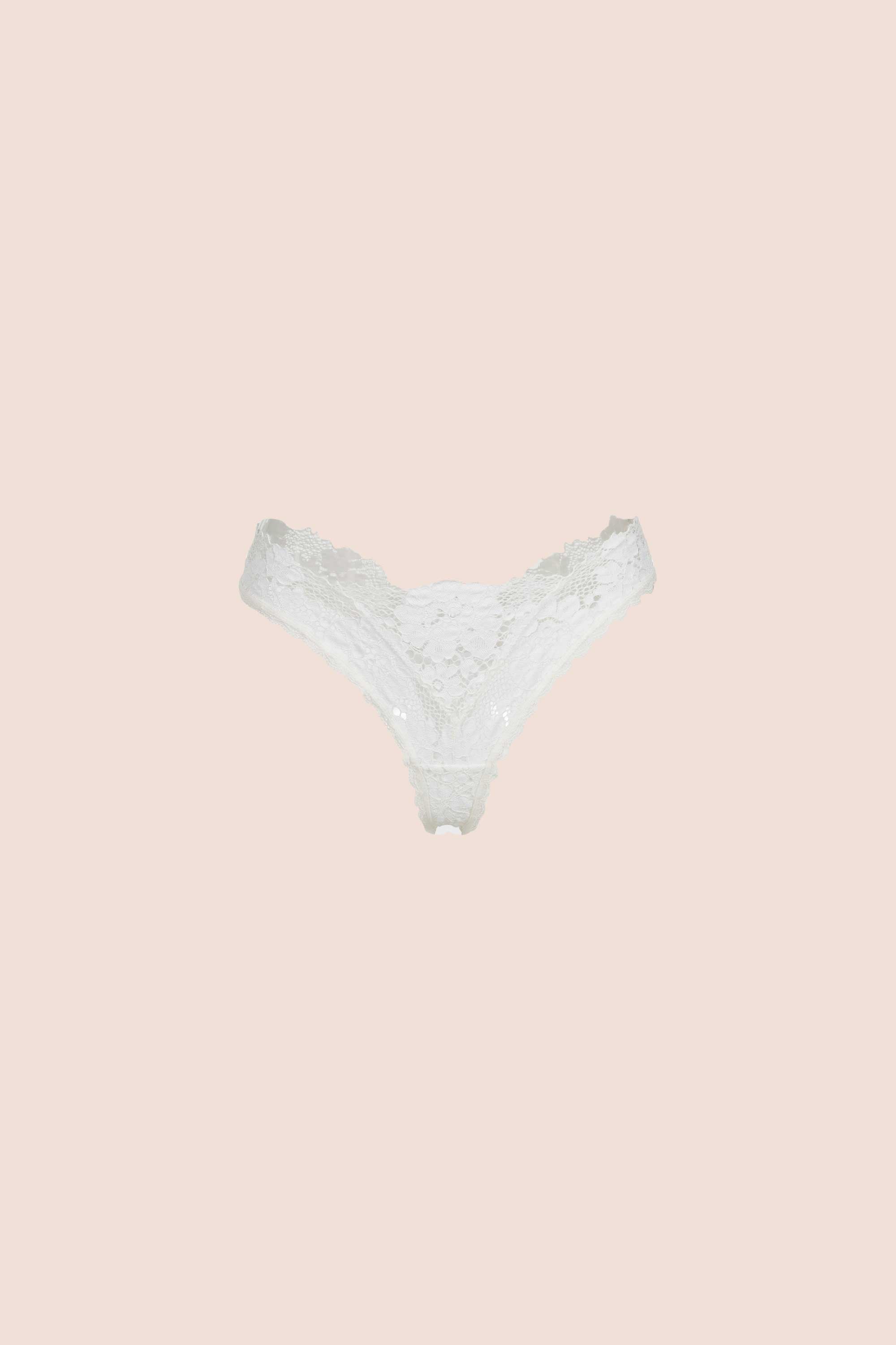 Connecting with Culture Lace Thong Ivory