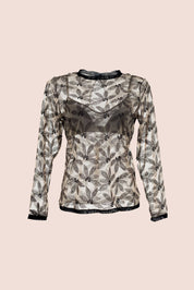 Connecting With Your Inner Self
 Embroided Tulle Long Sleeved Top