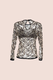 Connecting With Your Inner Self
 Embroided Tulle Long Sleeved Top