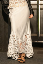 ELLIPSE GLOW SATIN MIDI SKIRT