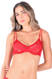 ELLIPSE ECHOES UNDERWIRE BRA RED