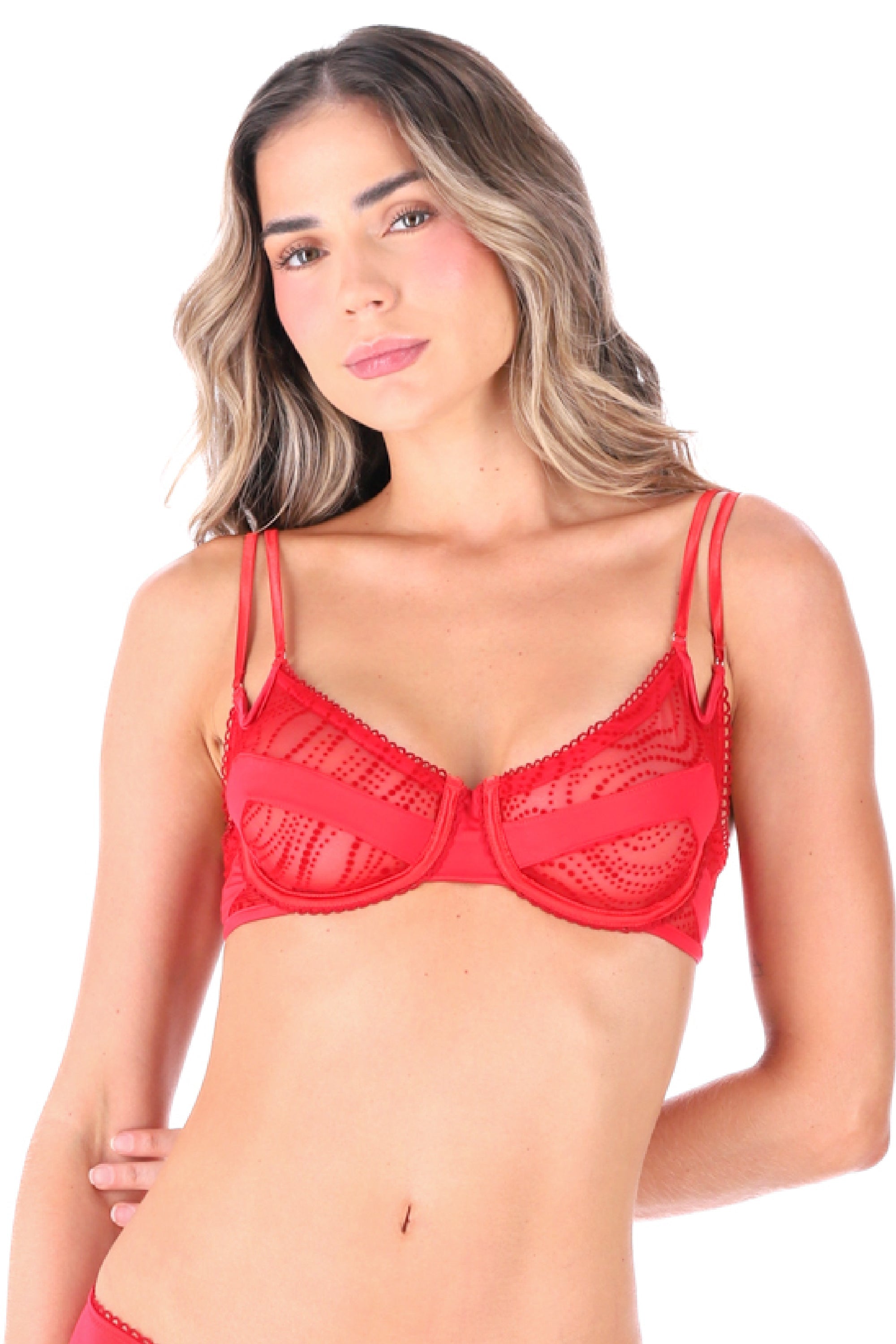 ELLIPSE ECHOES UNDERWIRE BRA RED