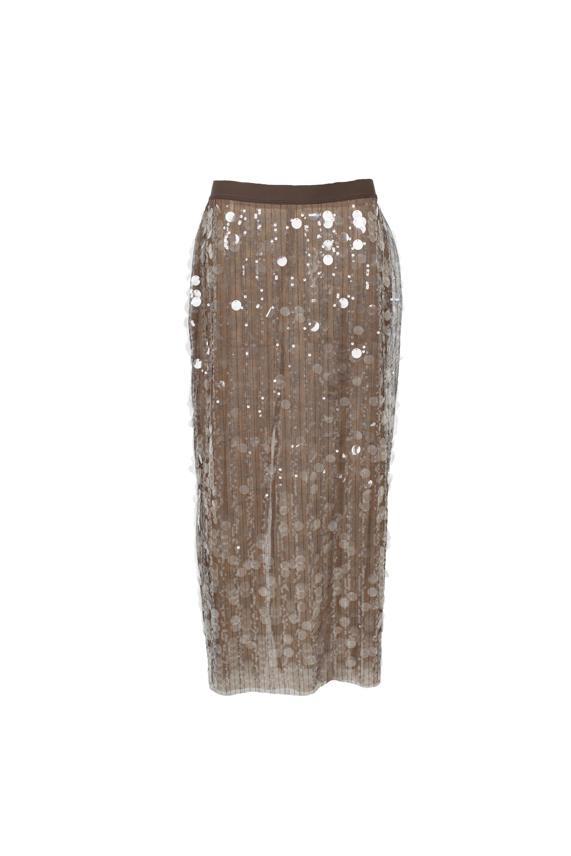 ELLIPSE GLOW SEQUINS MIDI SKIRT