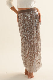 ELLIPSE GLOW SEQUINS MIDI SKIRT