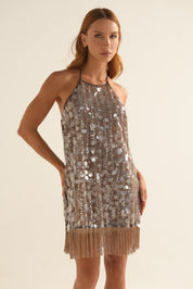 ELLIPSE GLOW SEQUINS MINI DRESS