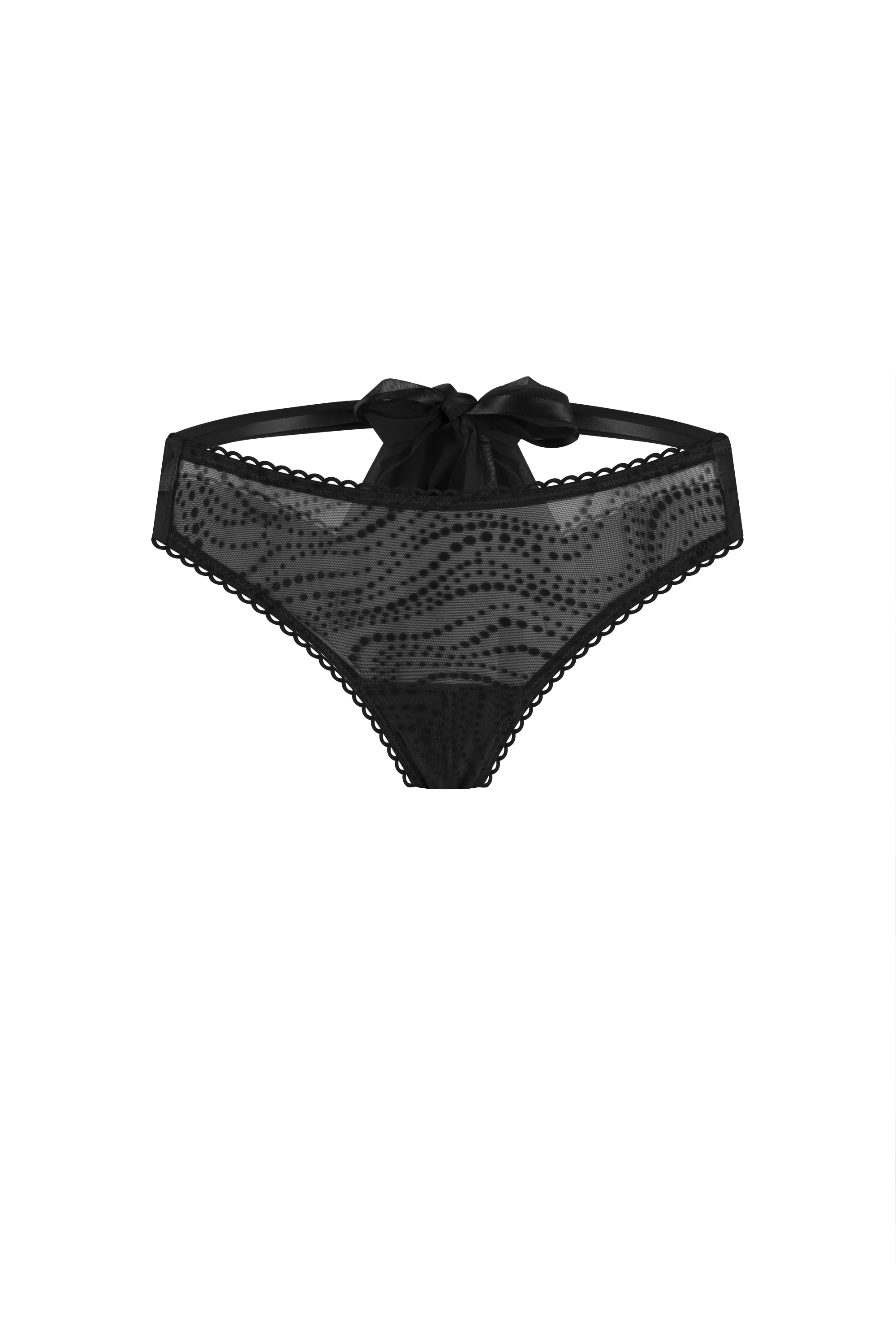 ELLIPSE ECHOES OPEN GUSSET THONG BLACK