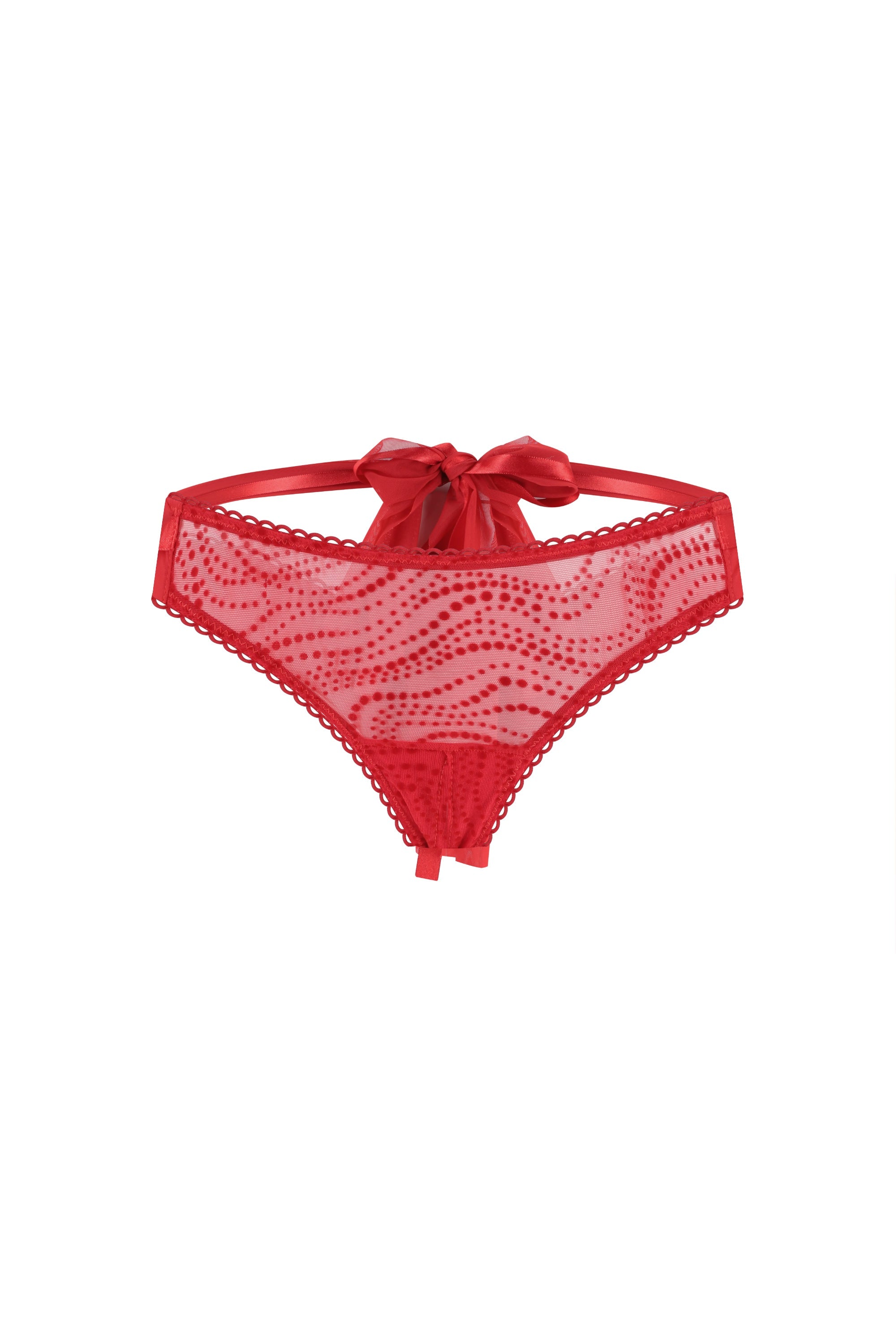 ELLIPSE ECHOES OPEN GUSSET THONG RED