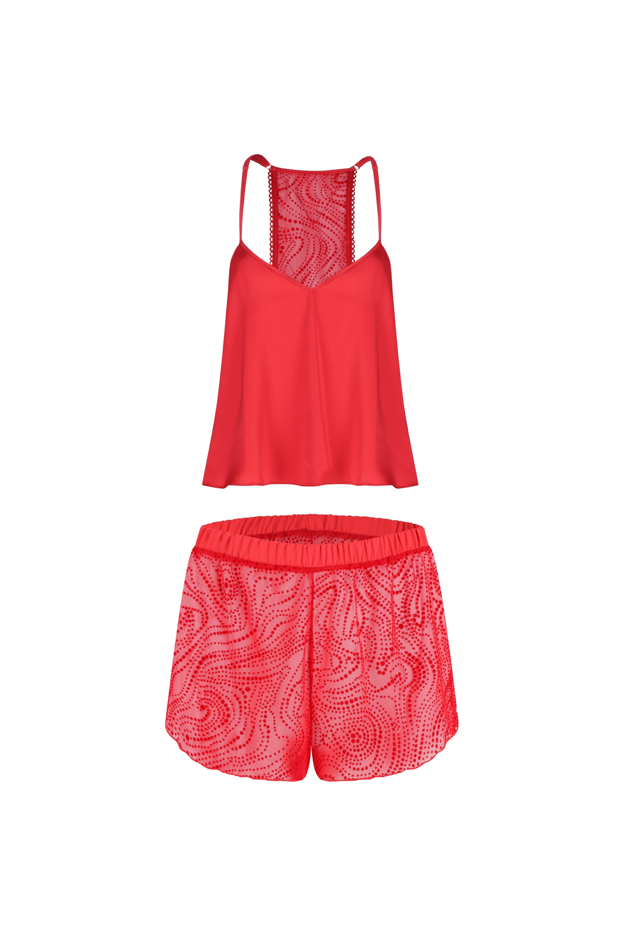 ELLIPSE ECHOES PAJAMA SHORT SET RED