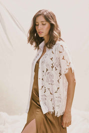 ELLIPSE COTTON LACE LONG PAJAMA SET