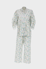 ELLIPSE BY GLORIA SALDARRIAGA COTTON MINIPRINT LONG PAJAMA SET