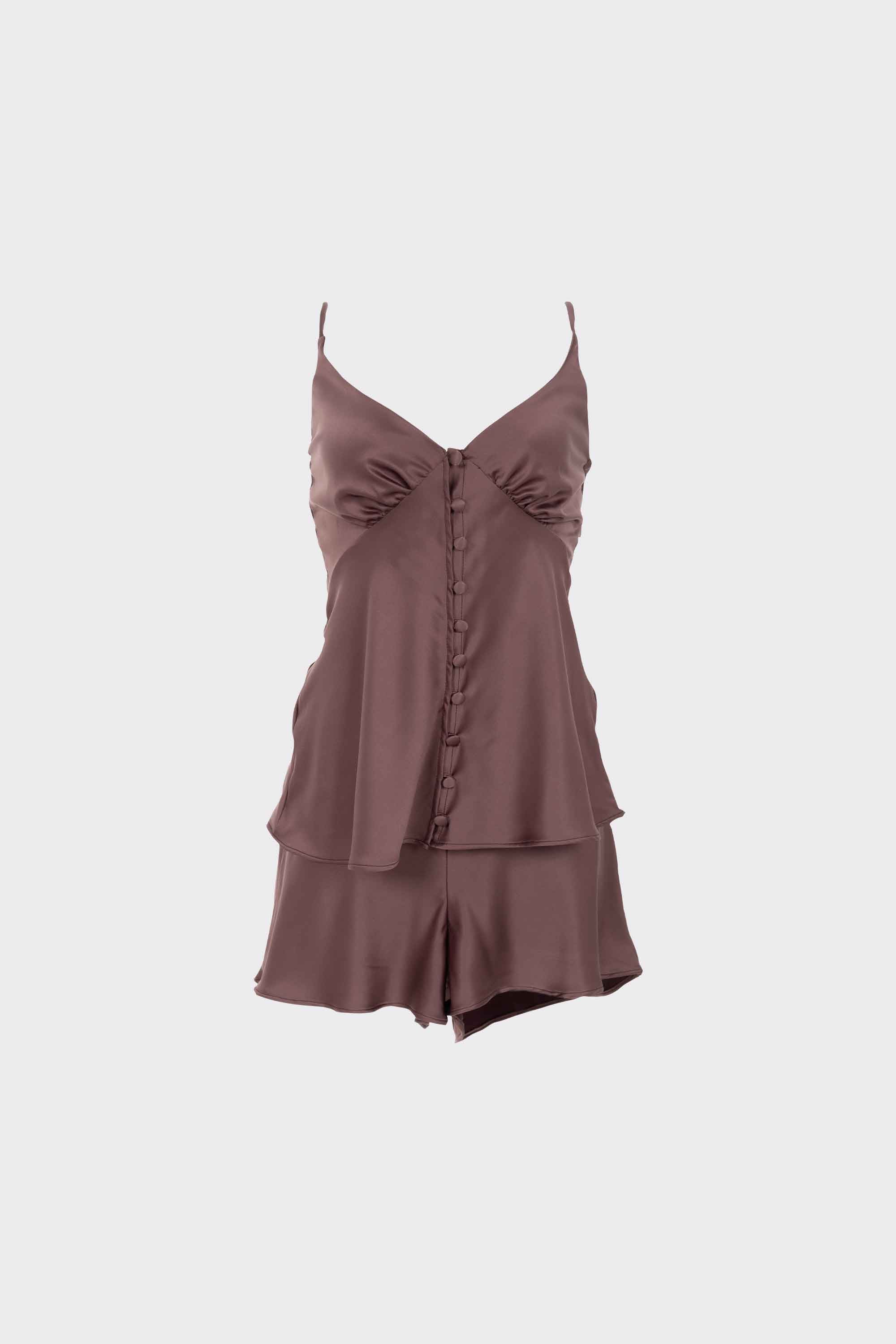 ELLIPSE BY MAKENO SATIN SHORTS PAJAMA SET