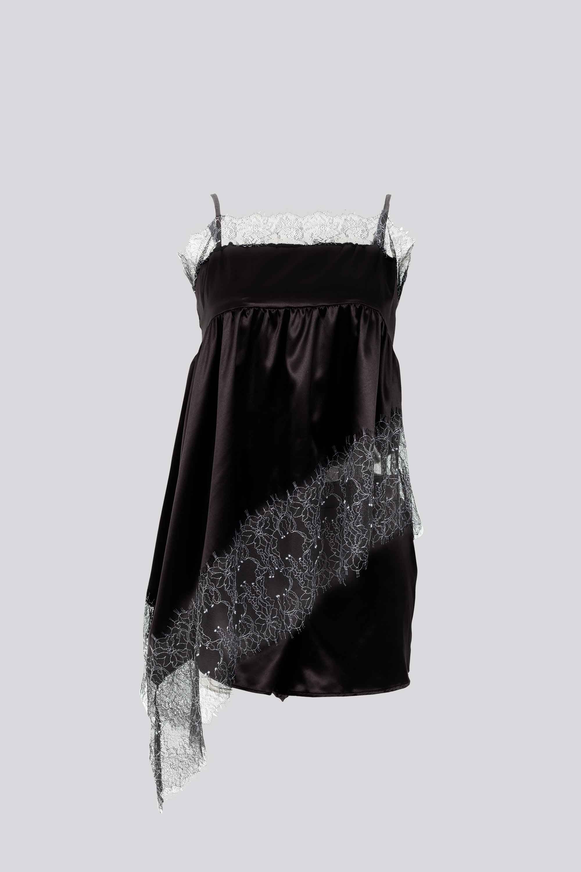 ELLIPSE SATIN LACE SHORTS PAJAMA SET