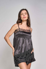 ELLIPSE SATIN LACE SHORTS PAJAMA SET